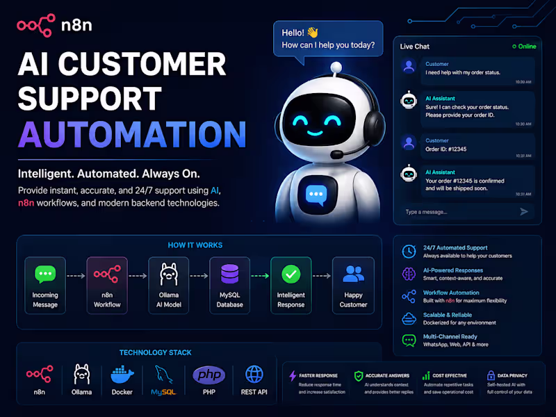 Cover image for AI Customer Support Automation Platform
Built