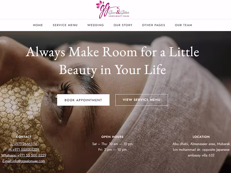 Cover image for Gloss and glitter ladies beauty salon