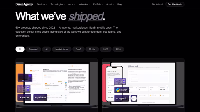 Cover image for What we've shipped. 🖤 60+ products since 2022 — AI agents, ...