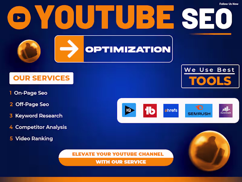 Cover image for YouTube Marketing Specialist to Optimize YouTube Video, YouTube
