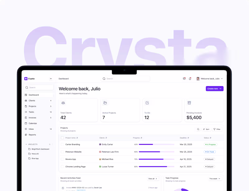 Cover image for Project Management Platform - Crysta