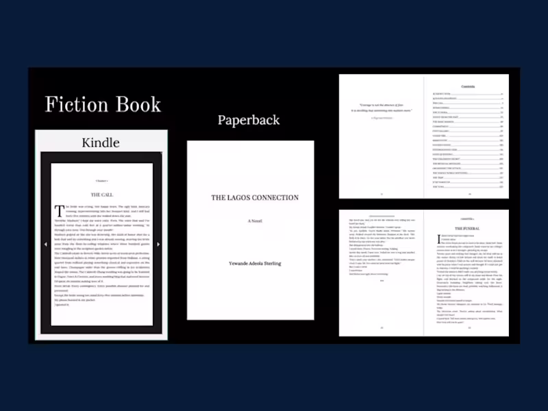 Cover image for Fiction book formatting for amazon KDP