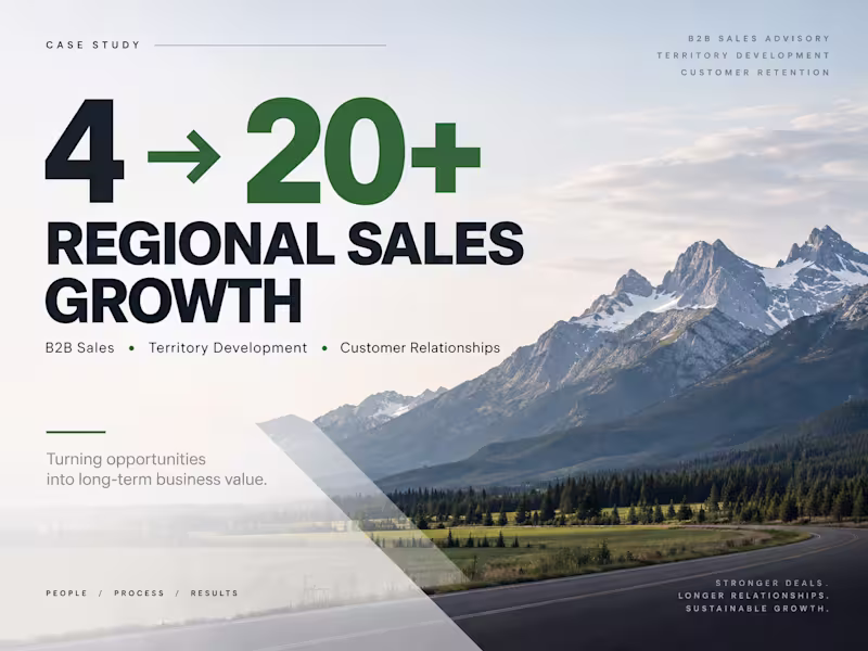 Cover image for Growing Regional Equipment Sales from 4 to 20+ Units Annually