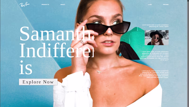 Cover image for A Rayban inspired website , we we click and a different page...