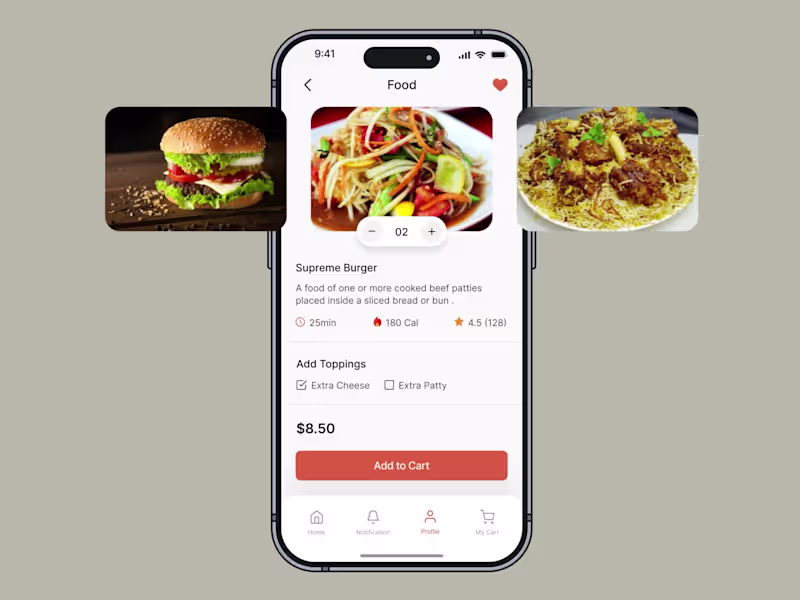 Cover image for Foodzone- Single food details screen