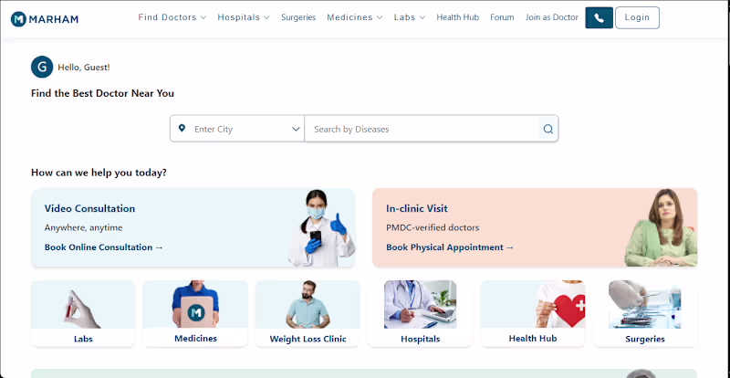 Cover image for Marham – Digital Healthcare & Doctor Consultation Platform