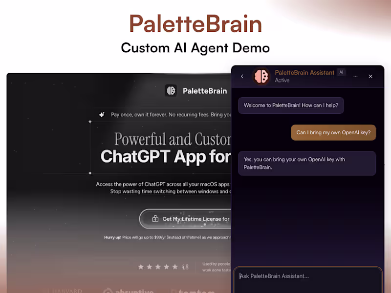 Cover image for Custom AI Agent for PaletteBrain
