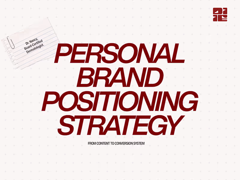 Cover image for Personal Brand & Conversion Strategy for Dr. Nancy