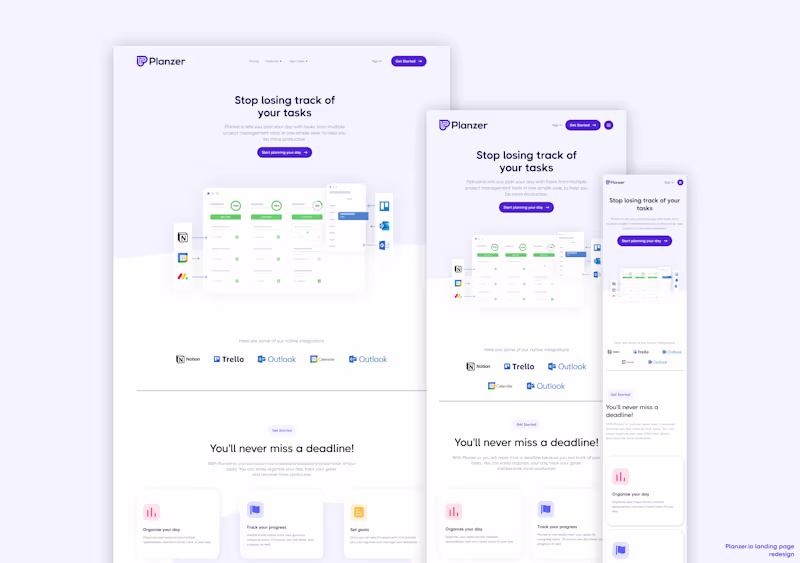 Cover image for Planzer landing page redesign