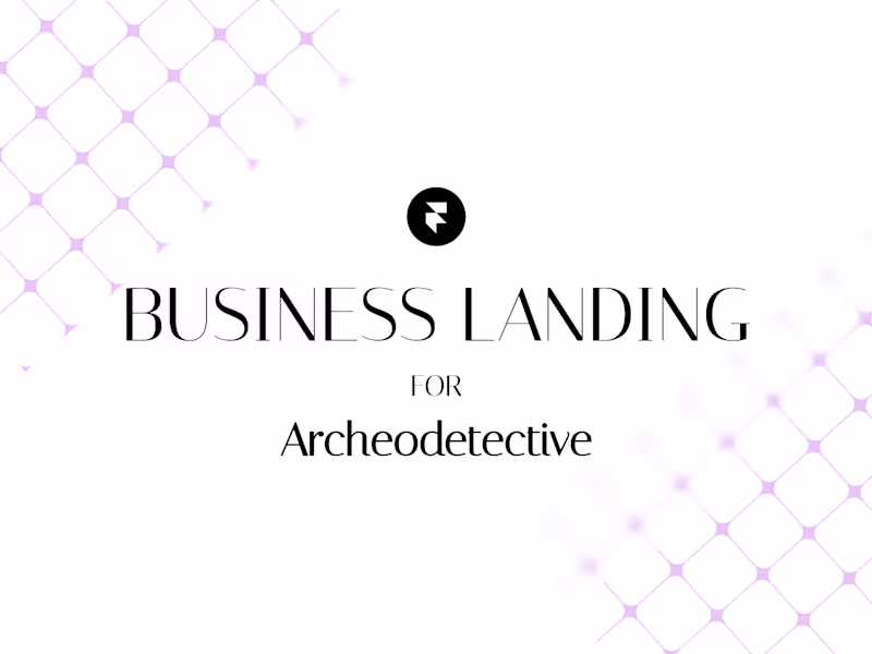 Cover image for Business Landing Page for Archeodetective
