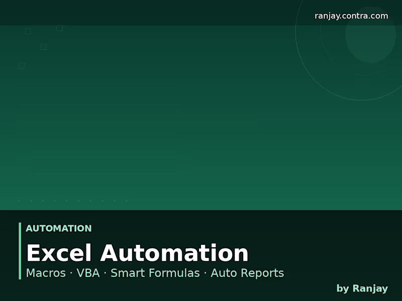 Cover image for Excel Automation / Macros
