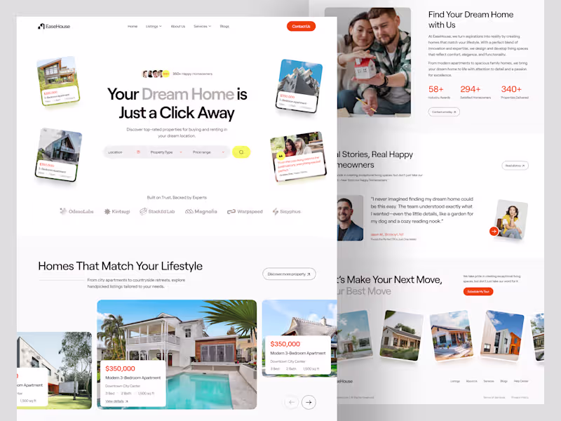 Cover image for EaseHouse - Real Estate Landing