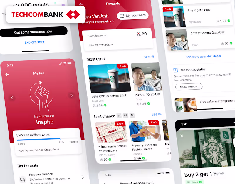 Cover image for Techcombank Rewards | App Design UI/UX