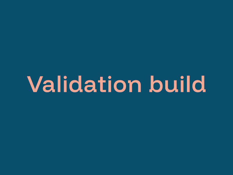 Cover image for Validation build