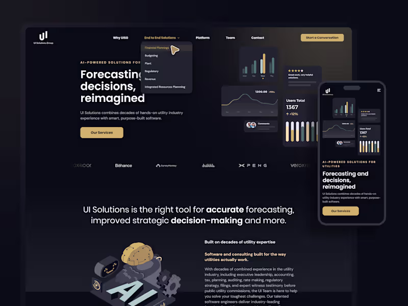 Cover image for UI Solutions Group. AI-Powered Solutions · Web Design · Styl...