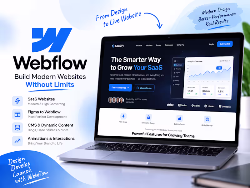 Cover image for Webflow Website Design & Development for SaaS & Startups
