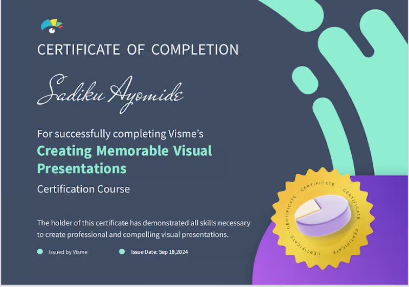 Cover image for Visme Certification