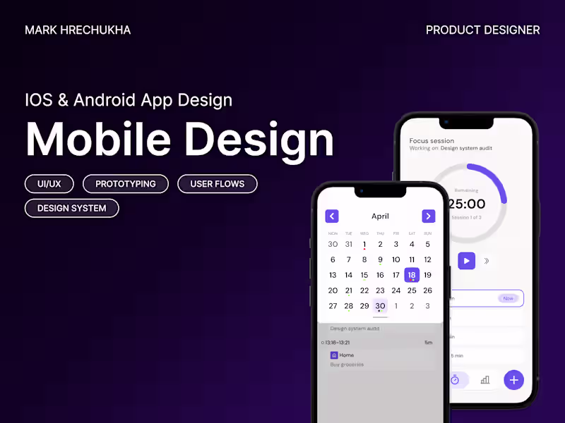 Cover image for Mobile Design •  UX/UI 