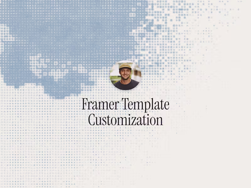 Cover image for Framer Template Customization