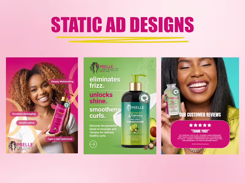 Cover image for Mielle Static Ad Campaign Design