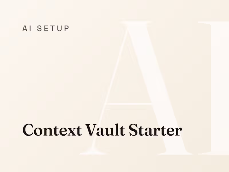 Cover image for Context Vault Starter: Claude That Knows Your Business