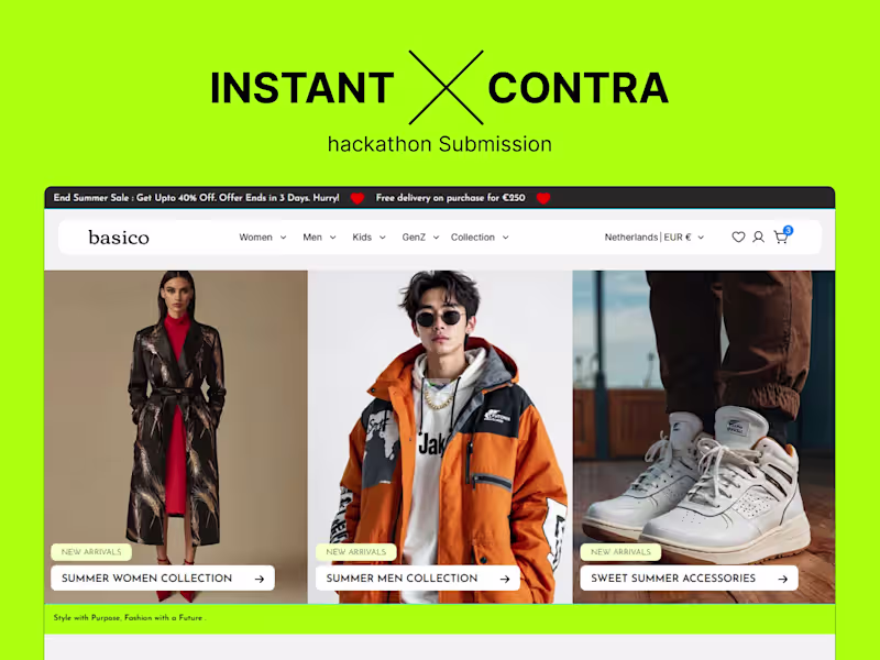 Cover image for Homepage Design for Basico: A Minimal Fashion Brand