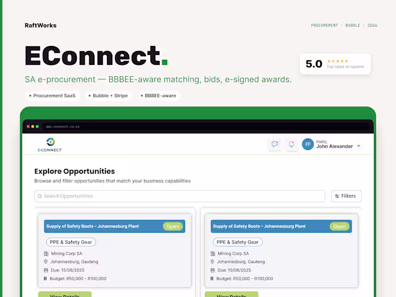 Cover image for E-Connect - AI-Powered Procurement Platform Development