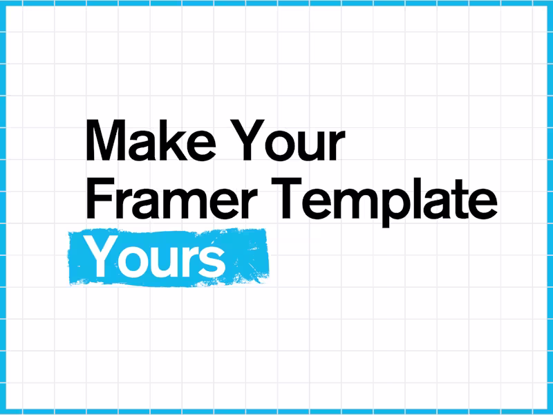 Cover image for Framer Template Customization