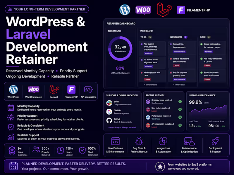Cover image for WordPress & Laravel Development Retainer