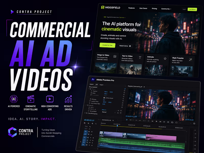 Cover image for This project delivers high-end AI-generated commercial ad vi...