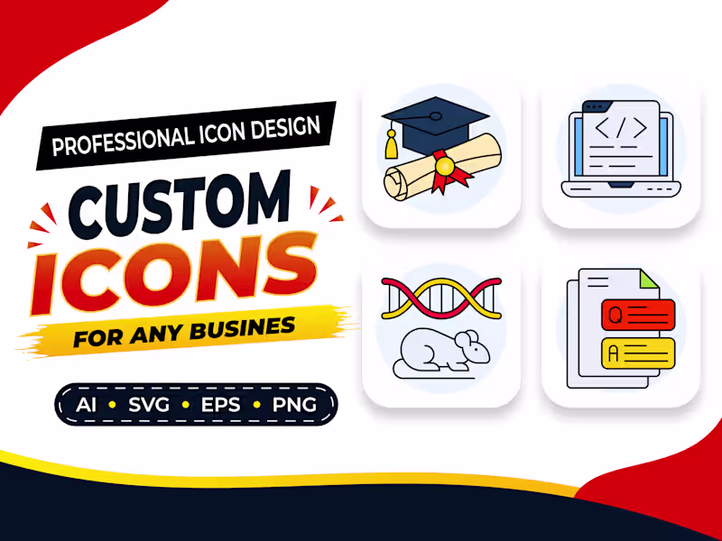 Cover image for I will design custom modern vector icons