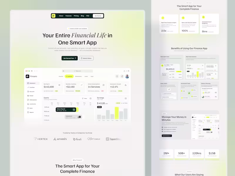 Cover image for Finance SaaS Website Design