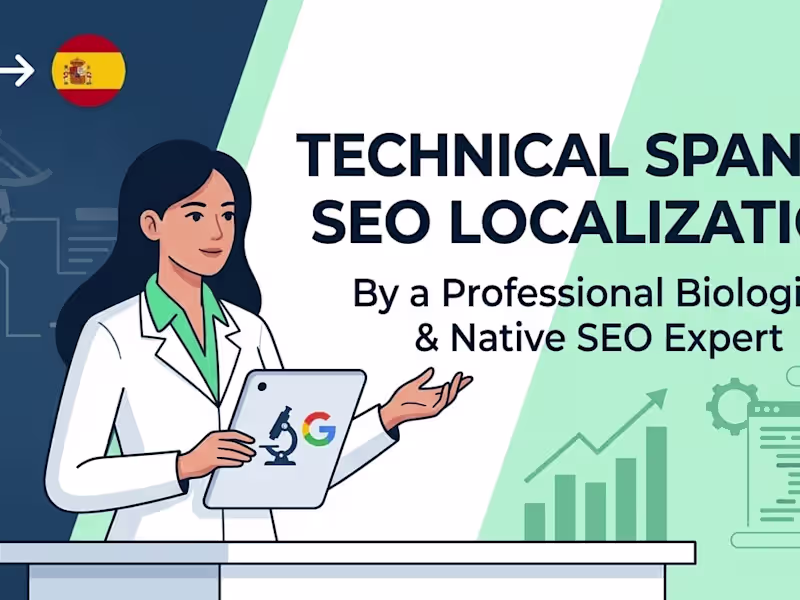 Cover image for technical Spanish SEO localization for BioTech, Health & Science