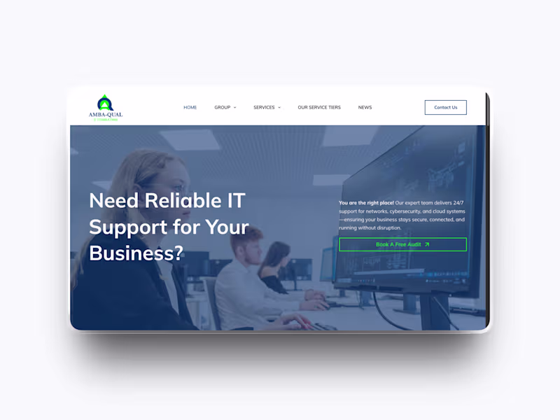 Cover image for WordPress website for Ambaqual IT Consulting.