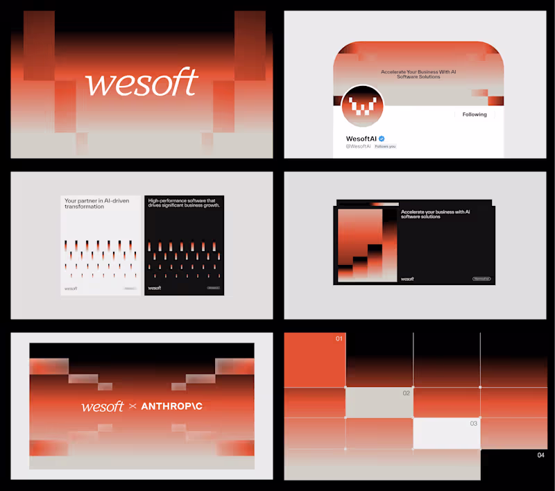Cover image for Brand identity work for WesoftAI