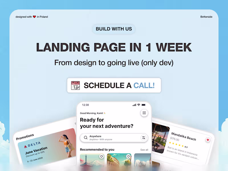 Cover image for Landing page in 1 week - Development