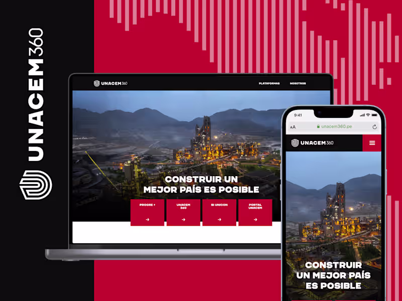 Cover image for Landing Page for UNACEM 360