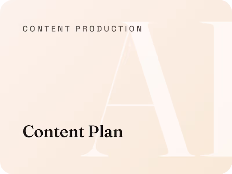 Cover image for Content Plan: idea capture to drafts in your voice