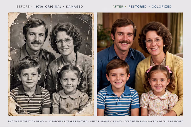 Cover image for I will  restore old photos to HD color