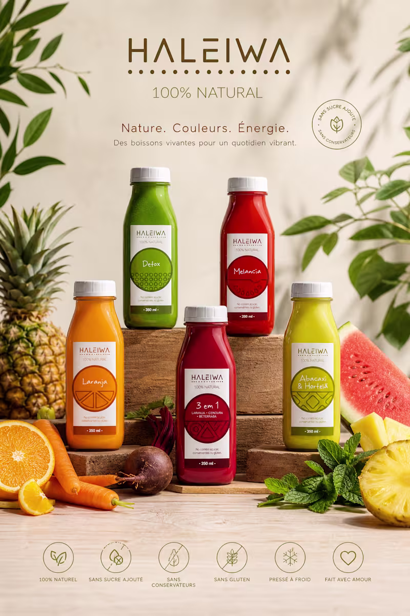 Cover image for Haleiwa Fruit Juice Packaging