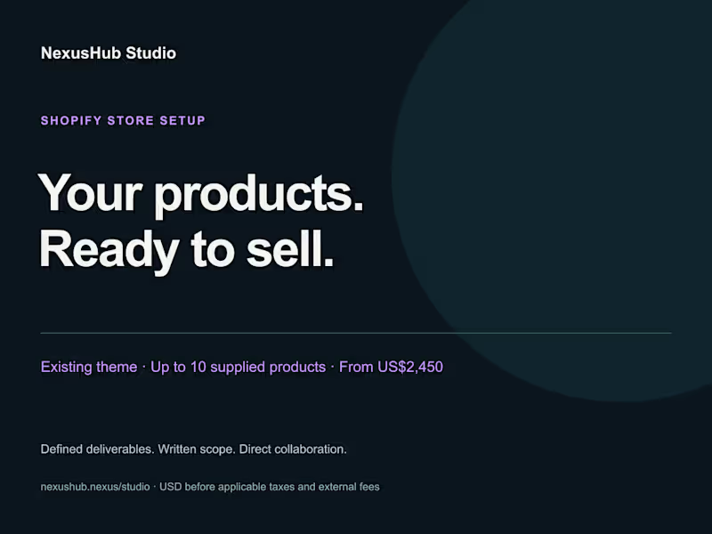Cover image for Shopify Store — Theme Setup and 10 Products