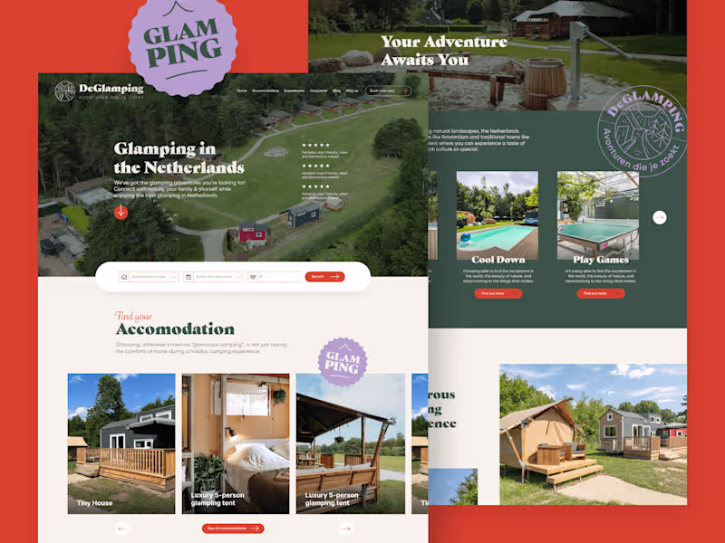 Cover image for DeGlamping Website Design and Development