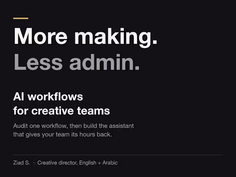 Cover image for AI Workflow Audit for Creative Teams