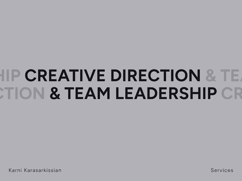 Cover image for Creative Direction & Team Leadership