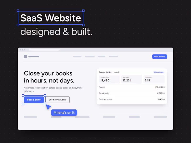 Cover image for SaaS Website That Turns Visitors Into Demos | Designed & Built