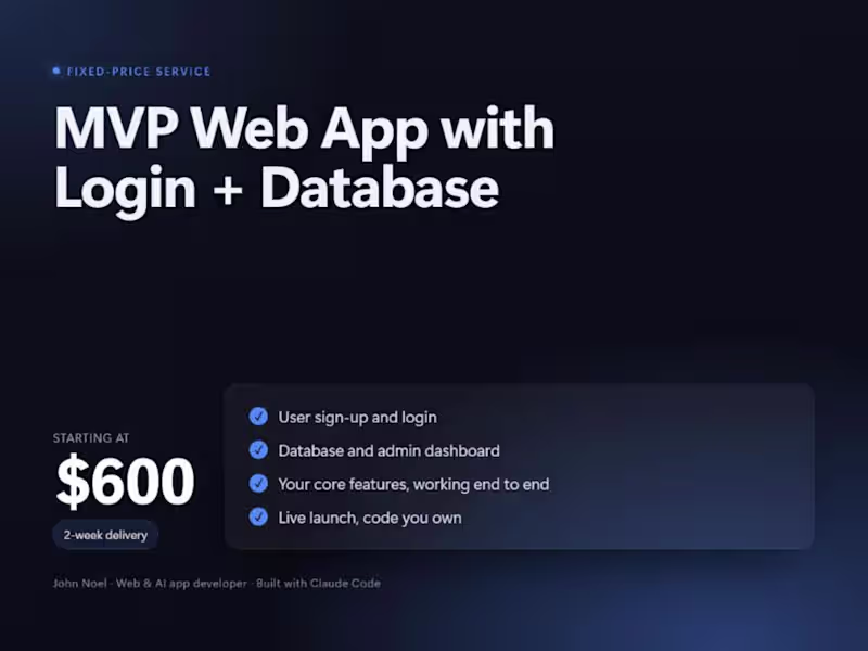 Cover image for MVP Web App with Login + Database