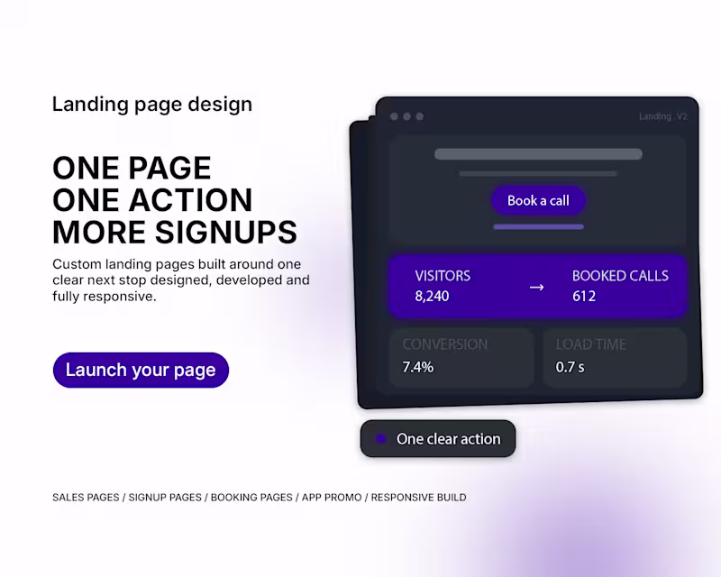 Cover image for One landing page. One clear goal. More conversions.