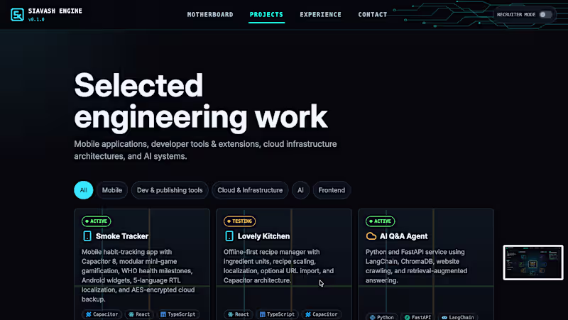 Cover image for An interactive engineering portfolio built