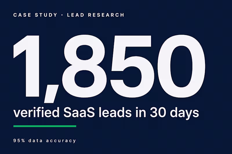 Cover image for 1,850 Verified SaaS Leads in 30 Days — 95% Accuracy
