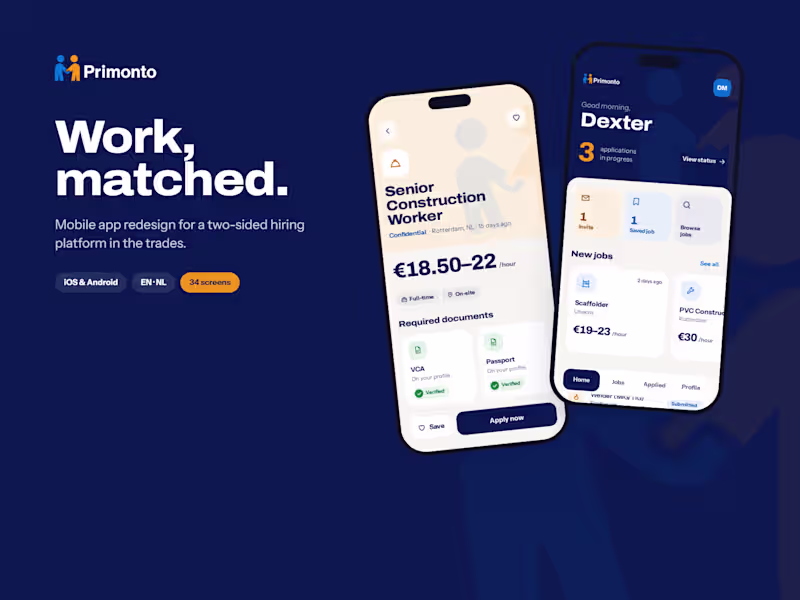 Cover image for Primonto - Mobile App Redesign